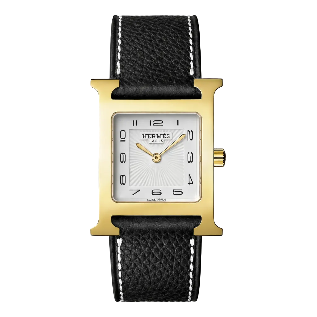 HERMES HEUER GOLD/BLACK LEATHER