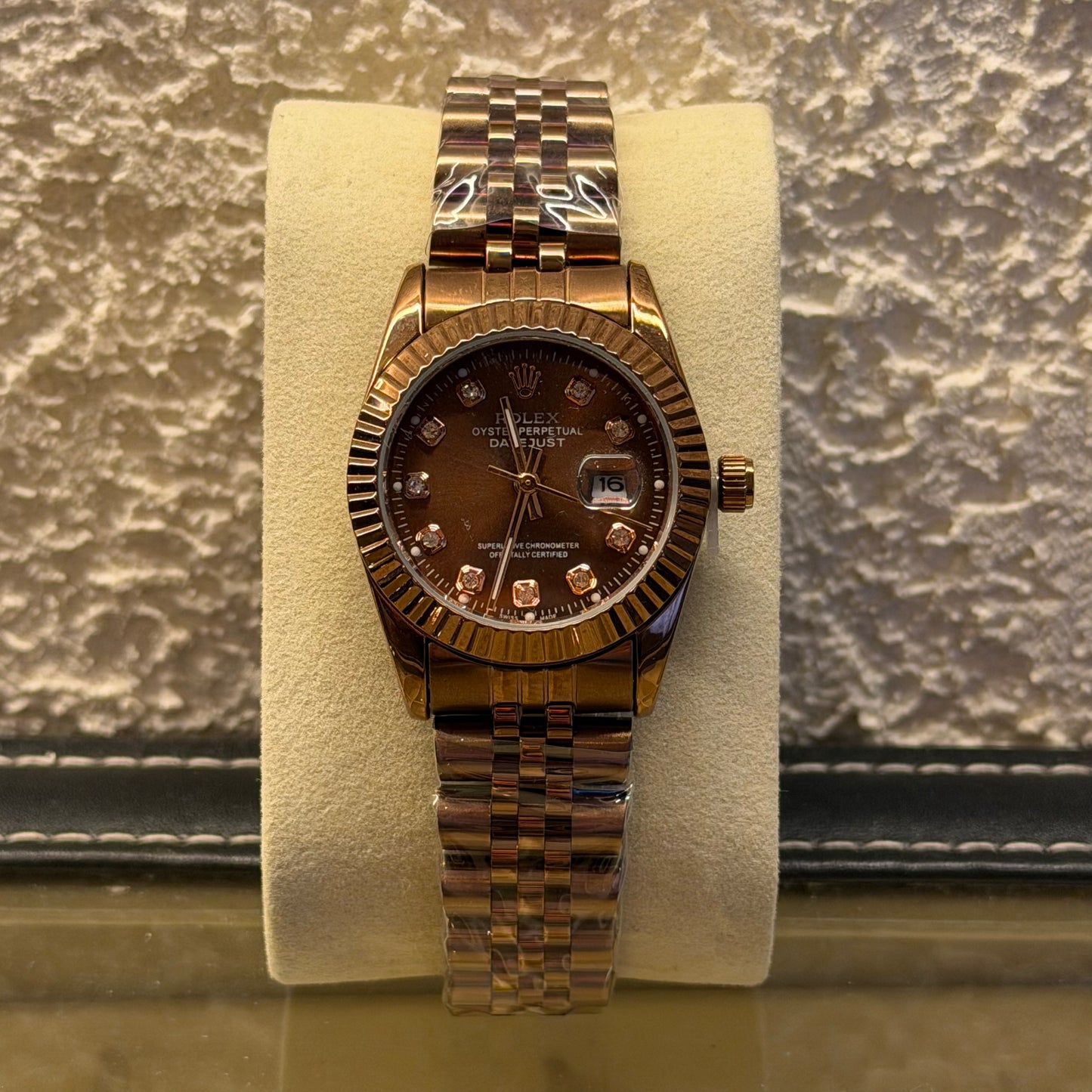 ROLEX OYSTER PERPETUAL DATE JUST / BROWN